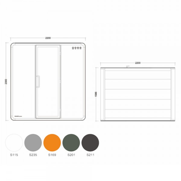 Водоустойчива Акустична Кабина - Soundbox Acoustic Silence Booth - SRPW-L (F6) - 2200/1586/2300 cm